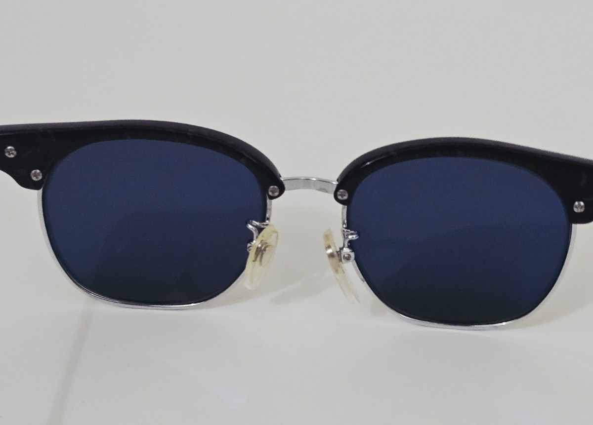 Ocean Waves Sunglasses Gold Amber Mirrored Crown Glass Lenses Acetate Metal