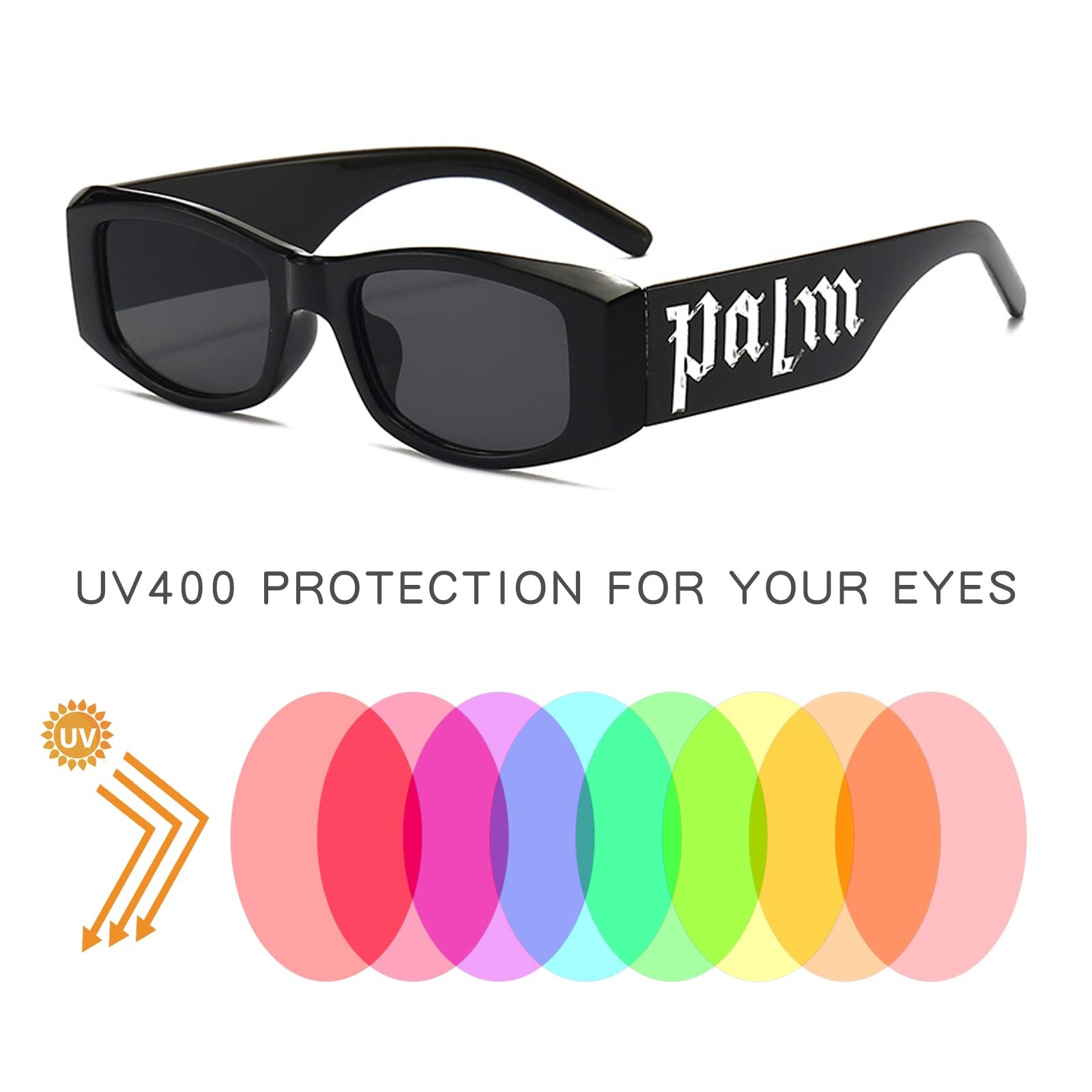 3 Pack Irregular Rectangle Sunglasses for Women Men Luxury Letter Small Frame…