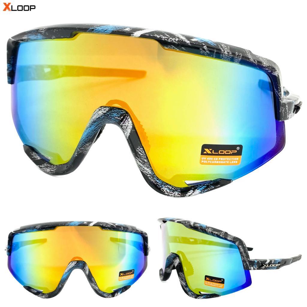 OVERSIZED Retro SPORTS WRAP AROUND Biker Cycling Shield SUNGLASSES Huge Frame C1