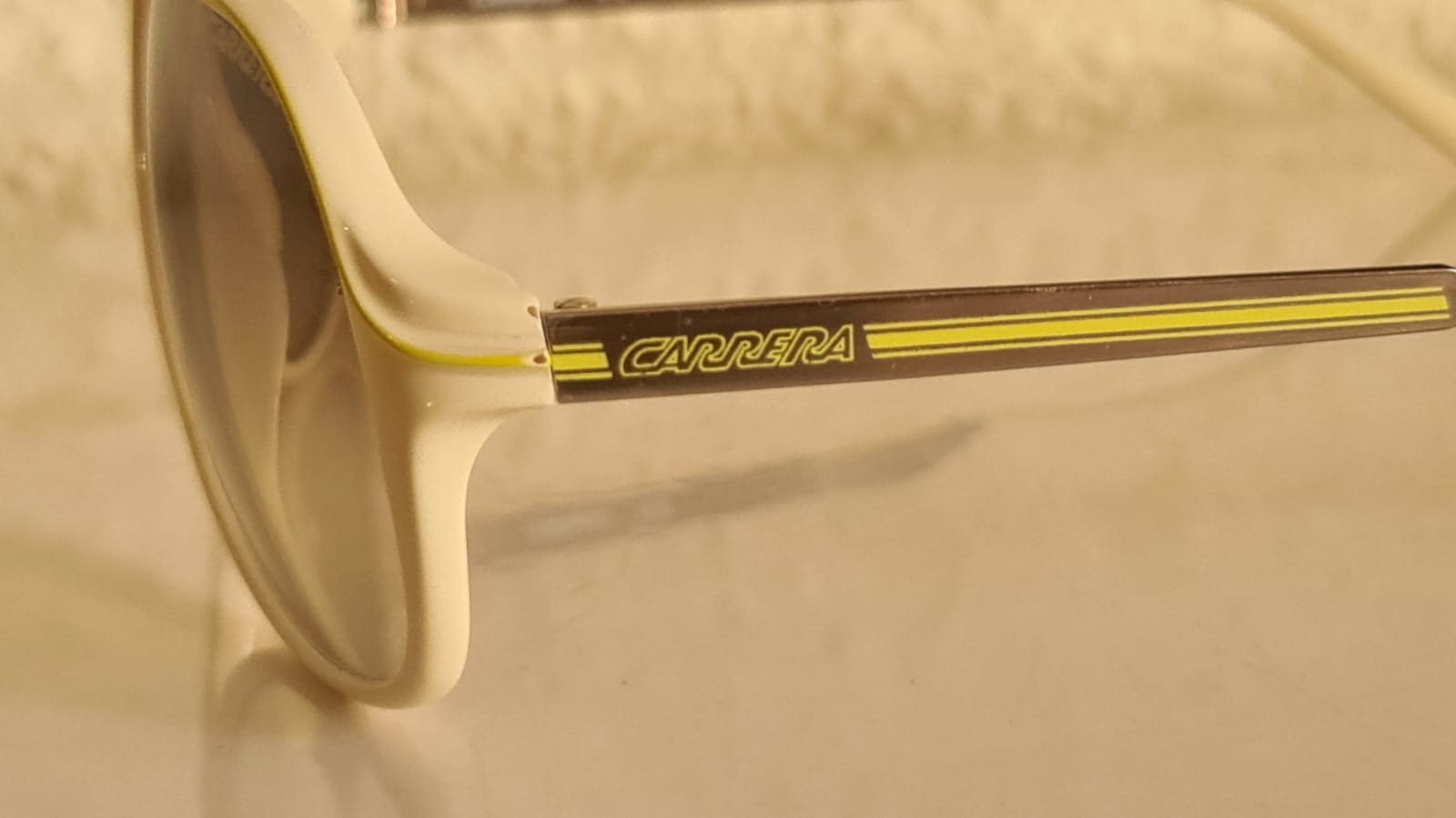 Vintage CARRERA Safari Sunglasses Ivory Oversized Frame Gradient Lenses 1980s