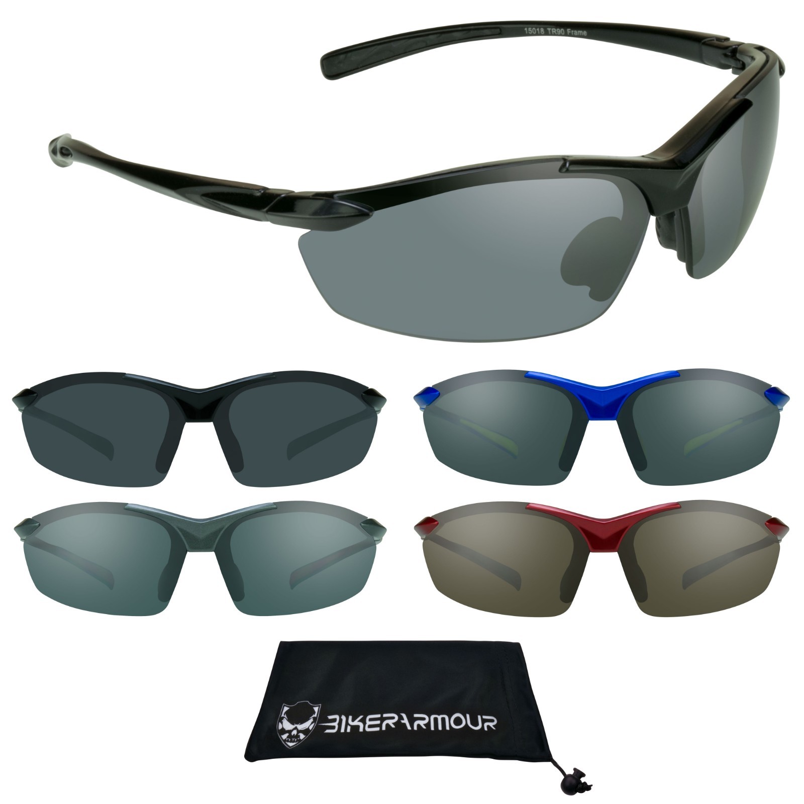 Sport Wrap Sunglasses Polycarbonate Lightweight Running Golf Cycling Glasses
