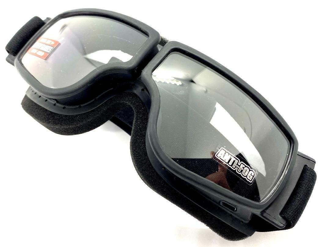 MOTORCYCLE Riding Padded Safety Protective GOGGLES Anti-Fog Lens Fit Over Helmet