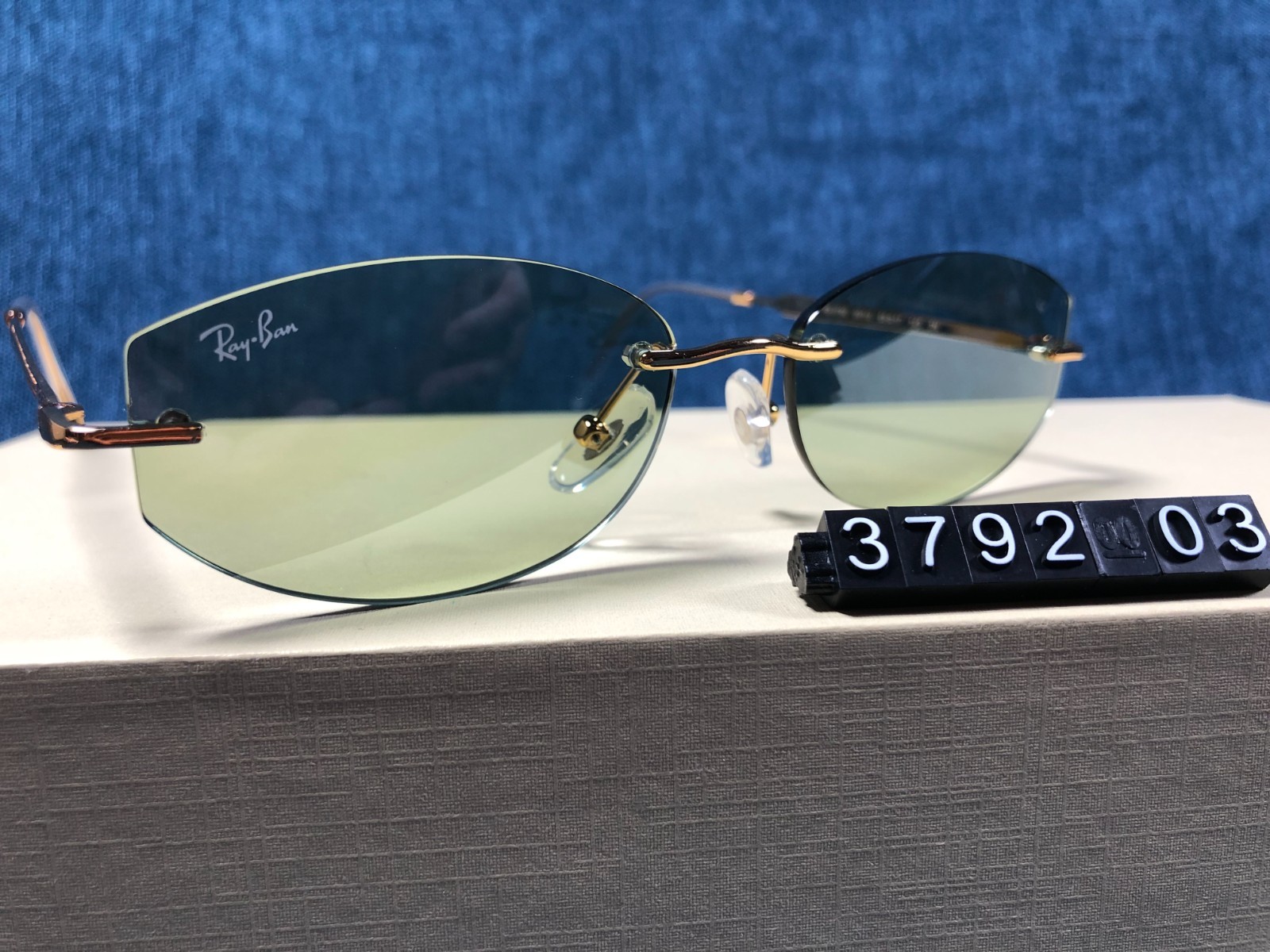 Ray-Ban RB3792 Sunglasses Gold Frame Green Lens 55/17MM 001/2 145MM