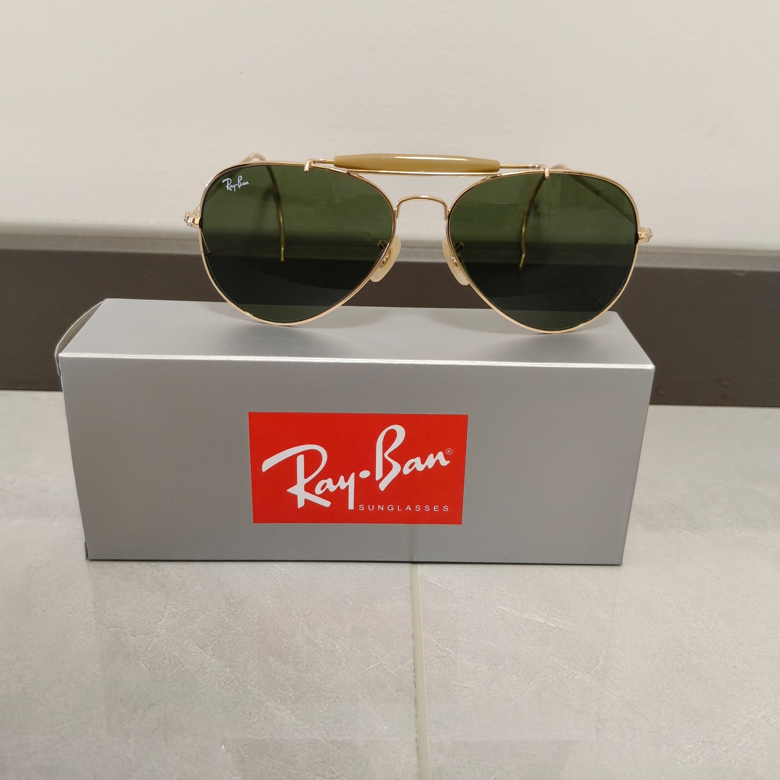 MEN GREEN RB3030 RAY-BAN OUTDOORSMAN SUNGLASSES NED-6258