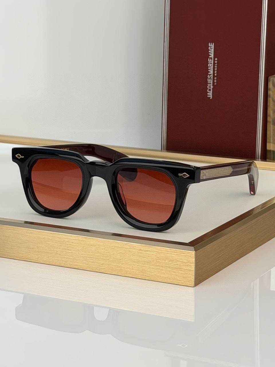Jacques Marie Mage Limited Edition Handmade Sunglasses Black Frame Red Lenses Lu