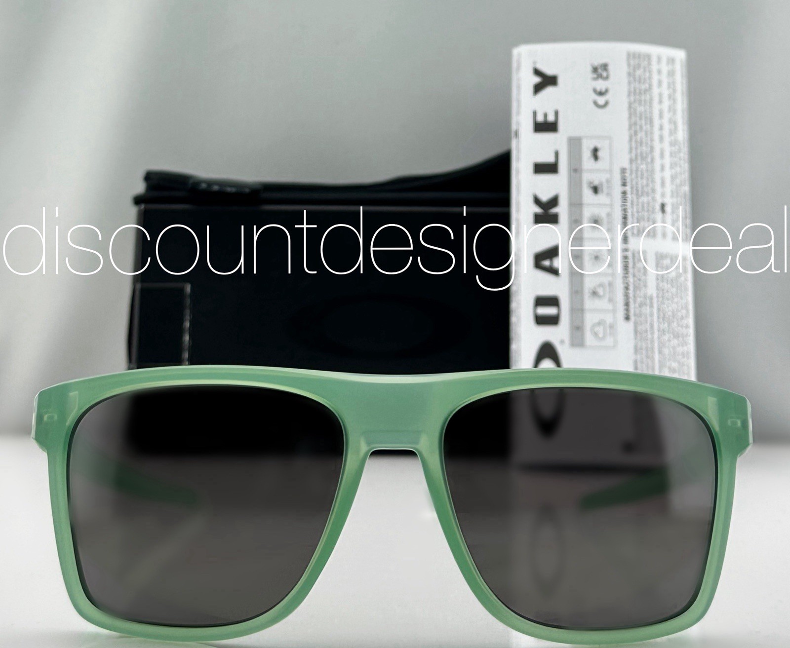 Oakley Leffingwell Square Sunglasses Matte Jade PRIZM Black OO9100-17 57mm NEW