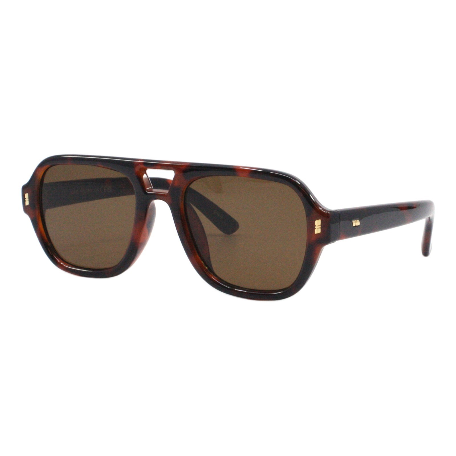 Retro Fashion Sunglasses Square Pilot Flat Top Frame Keyhole Bridge UV400