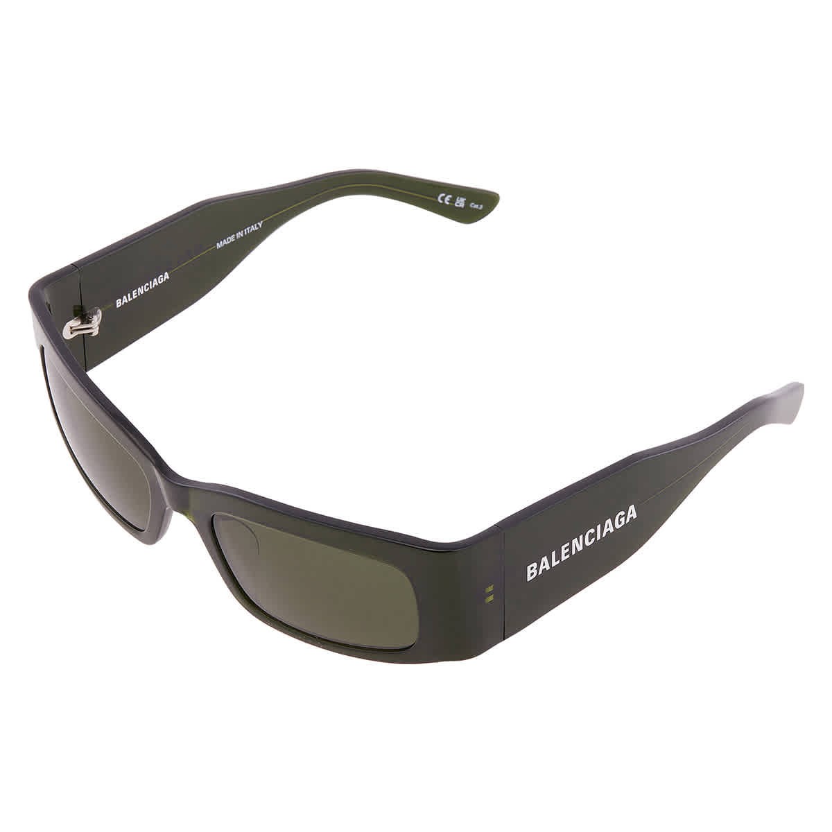 Balenciaga Green Rectangular Unisex Sunglasses BB0328S 006 56 BB0328S 006 56