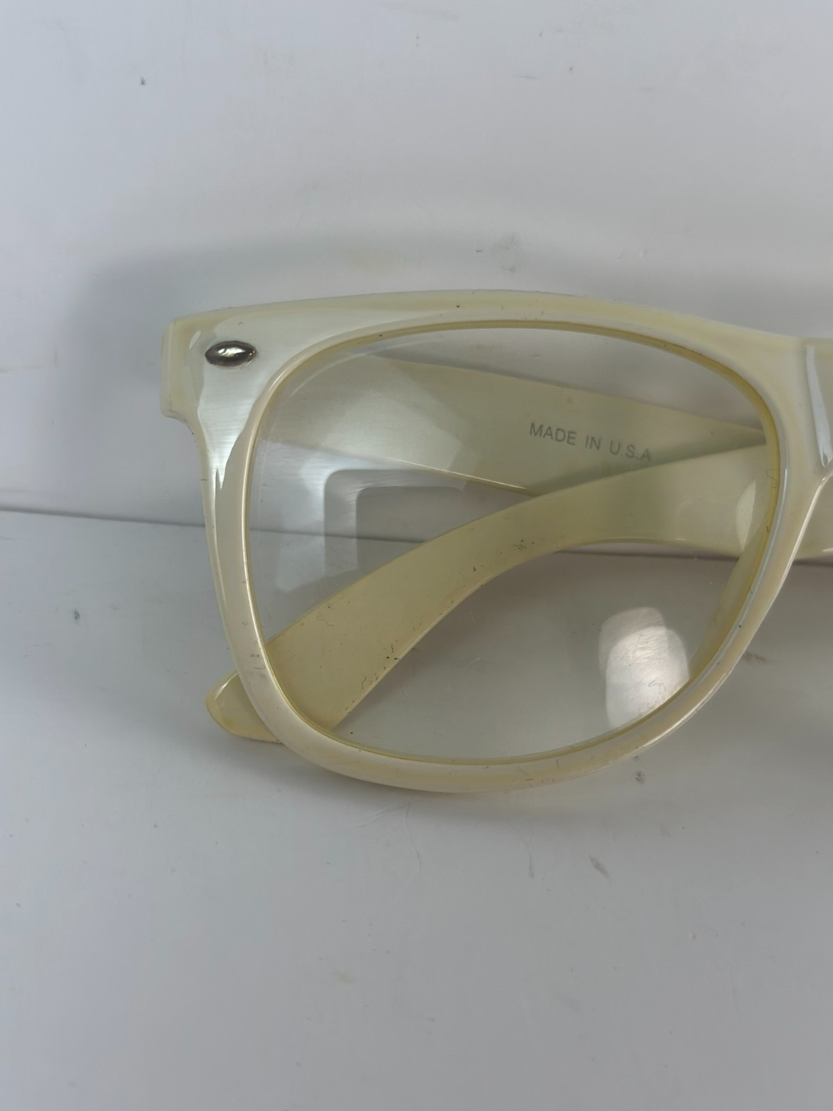 Ray Ban RB2141 Wayfarer Glasses Ivory Off White Vintage Bausch Lomb Made in USA