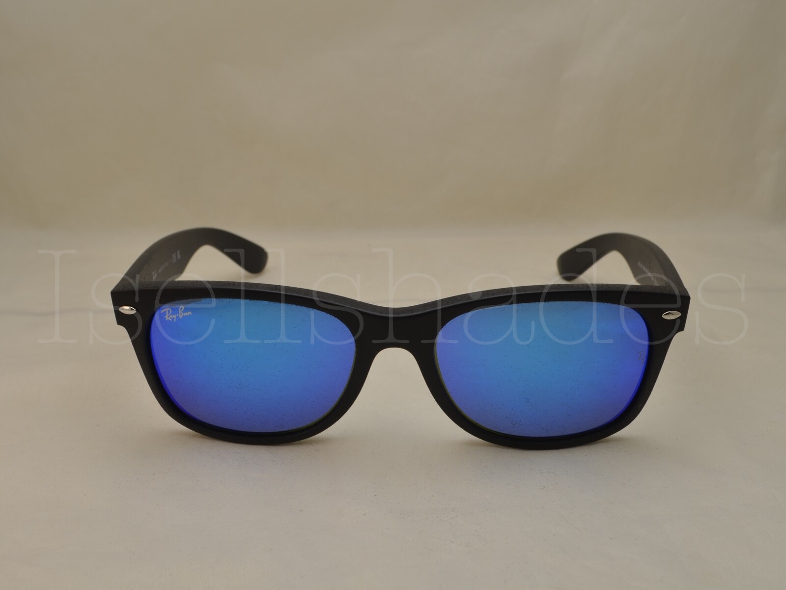 Ray Ban NEW WAYFARER (RB2132-622/17 55) Rubber Black with Gray Mirror Blue Lens